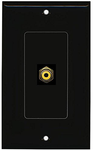 RiteAV RCA Yellow (Black) Wall Plate 1 Gang Decorative Black