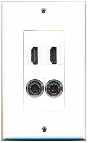 RiteAV 2 Port HDMI 2 Port 3.5mm Wall Plate OVERSIZED