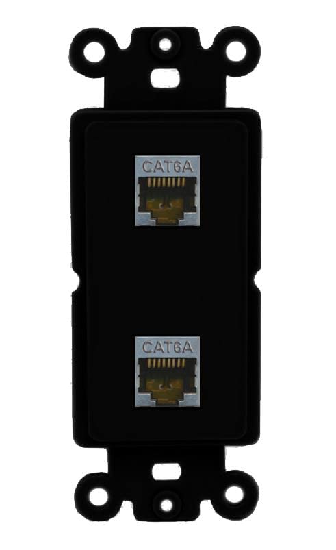 RiteAV 2 Port Cat6A Wall Plate - Rocker [Black/Black]