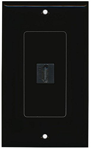 RiteAV (1 Gang Decorative Black 1 Port Right Angle HDMI Wall Plate