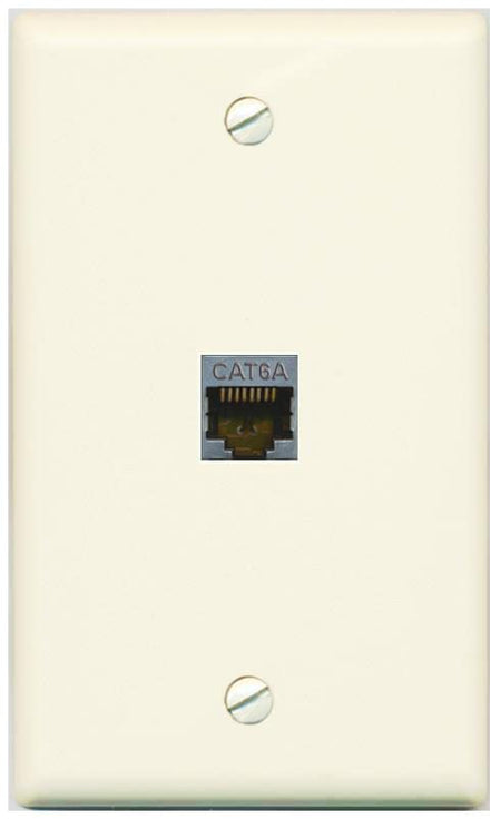 RiteAV CAT6A Wall Plate Flat/Solid [Light-almond]