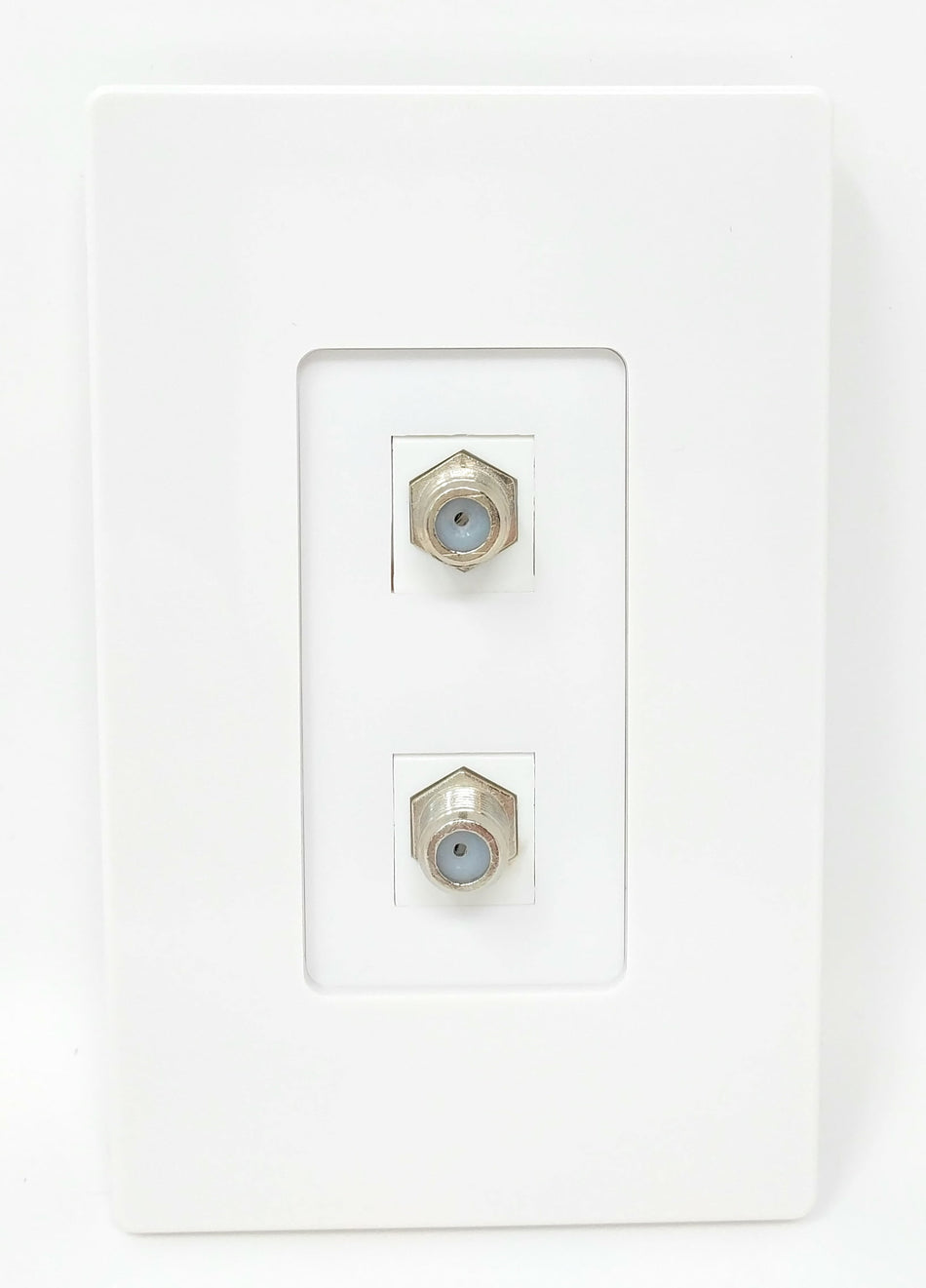 RiteAV - 2 Port Coax Screwless Decorative Type Wall Plate - White