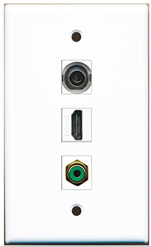 RiteAV - 1 Port HDMI 1 RCA Green 1 3.5mm Wall Plate