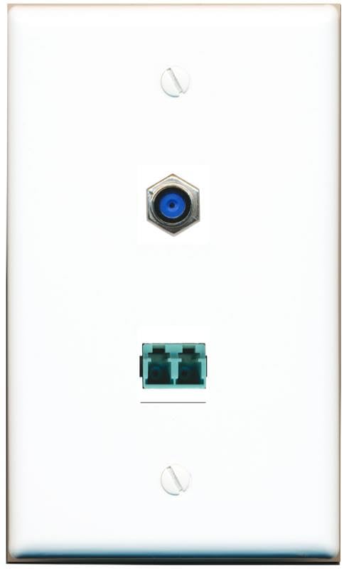 RiteAV F81 LC 10GB Fiber Duplex Wall Plate Flat/Solid [White]