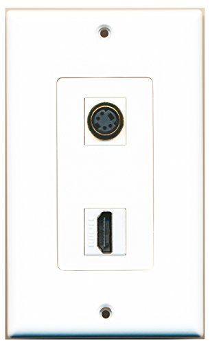 RiteAV 1 S-Video and 1 HDMI Port Wall Plate OVERSIZED White