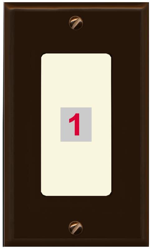 RiteAV Custom Wall Plate 1 Port - 1 Gang [Brown/Light-Almond]