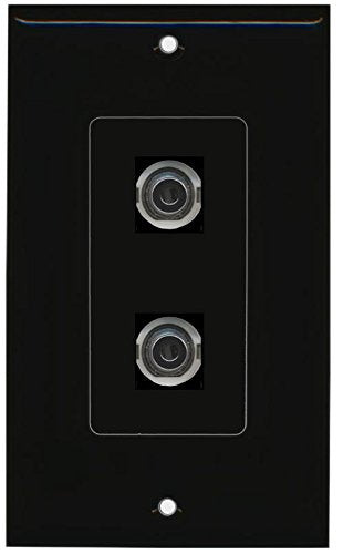 RiteAV (1 Gang Decorative 2 3.5mm (Black) Wall Plate Black