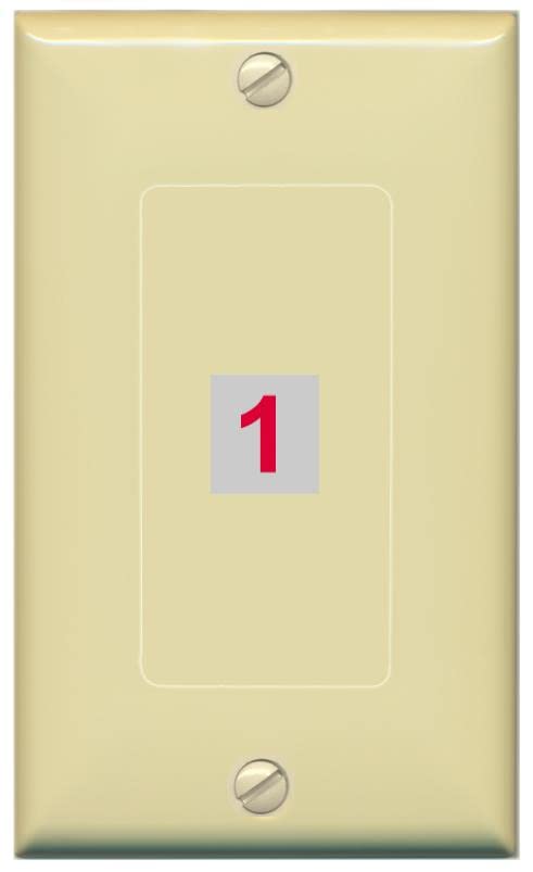 RiteAV Custom Wall Plate 1 Port - 1 Gang [Ivory/Ivory]