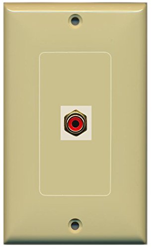 RiteAV RCA Red (Ivory) Wall Plate 1 Gang Decorative Ivory