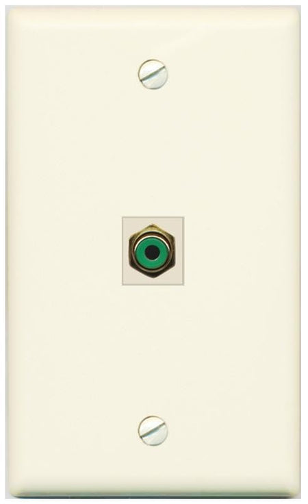 RiteAV RCA-GREEN Wall Plate Flat/Solid [Light-almond]