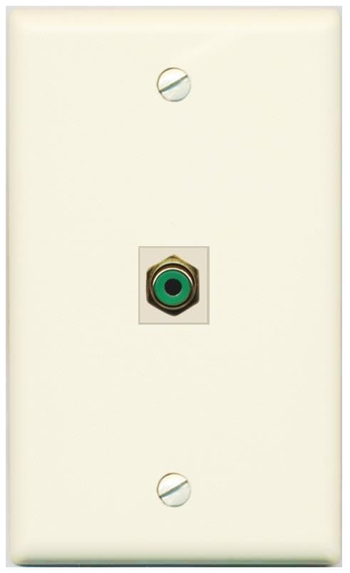 RiteAV RCA-GREEN Wall Plate Flat/Solid [Light-almond]