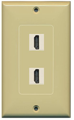 RiteAV HDMI Wall Plate 2 Port - 1 Gang [Ivory/Ivory]