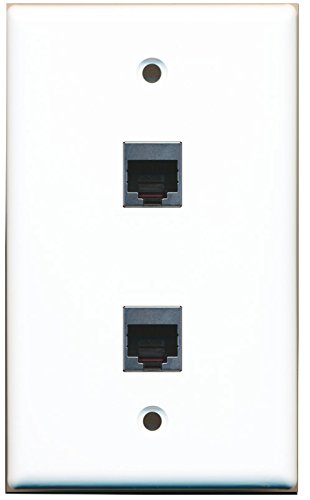 RiteAV (1 Gang Flat 2 Port Cat5e Shielded Wall Plate White