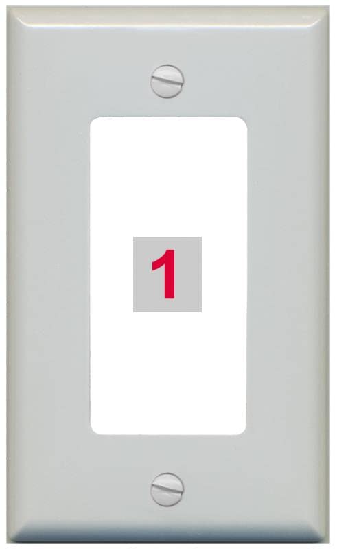 RiteAV Custom Wall Plate 1 Port - 1 Gang [Gray/White]