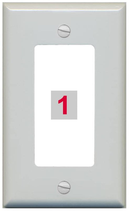 RiteAV Custom Wall Plate 1 Port - 1 Gang [Gray/White]