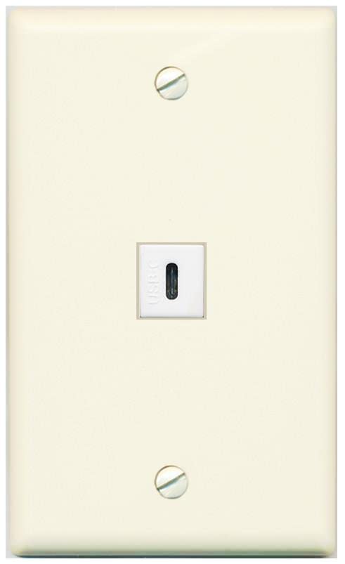 RiteAV USBC Wall Plate Flat/Solid [Light-almond]