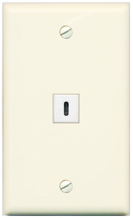 RiteAV USBC Wall Plate Flat/Solid [Light-almond]