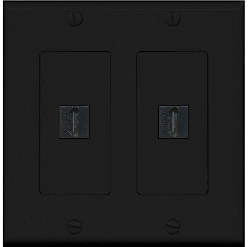 RiteAV HDMI Wall Plate 2 Port - 2 Gang [Black/Black]