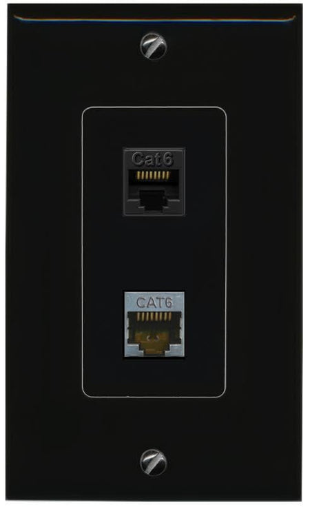RiteAV CAT6 CAT6-SHIELDED Wall Plate Decorative [Black]
