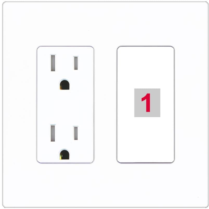 RiteAV Custom Wall Plate 1 Port - Tamper-Resistant [Screwless White]