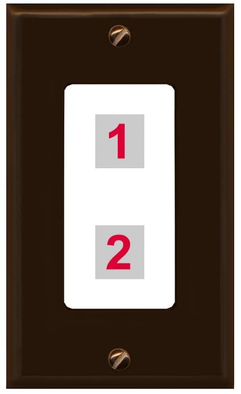 RiteAV Custom Wall Plate 2 Port - 1 Gang [Brown/White]