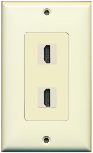 RiteAV 2 HDMI Port Female-Female Wall Plate Decorative Ivory