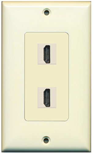 RiteAV HDMI Wall Plate 2 Port - 1 Gang [Light-Almond]