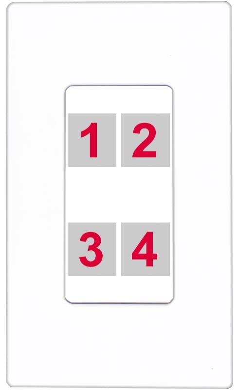 RiteAV Custom 4 Port Custom Wall Plate - 1 Gang [Screwless White]