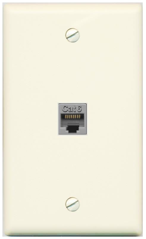 RiteAV CAT6-GRAY Wall Plate Flat/Solid [Light-almond]