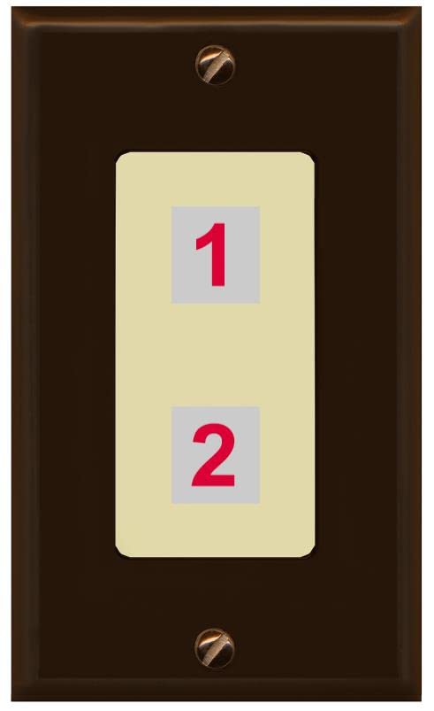 RiteAV Custom Wall Plate 2 Port - 1 Gang [Brown/Ivory]