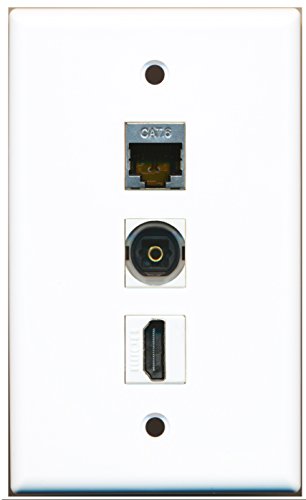 RiteAV - 1 Port HDMI and 1 Port Shielded Cat6 Ethernet and 1 Port Toslink Wall Plate