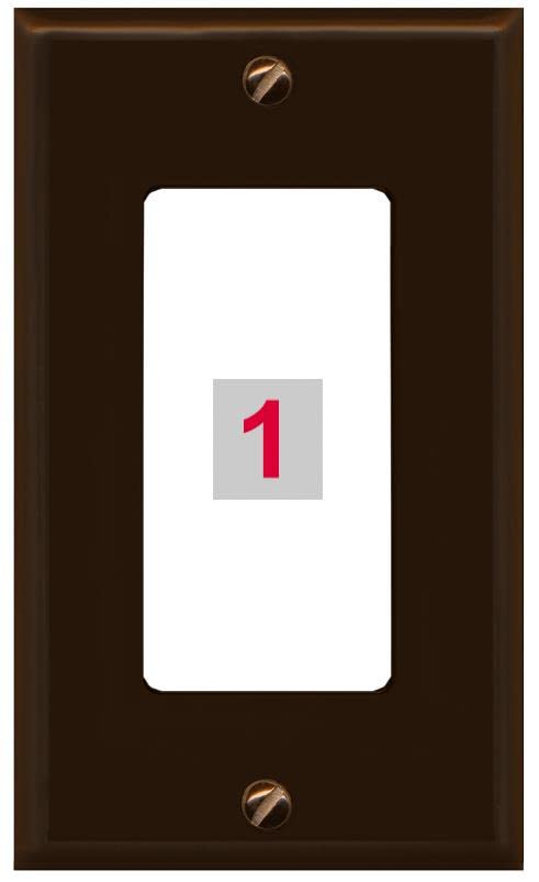 RiteAV Custom Wall Plate 1 Port - 1 Gang [Brown/White]