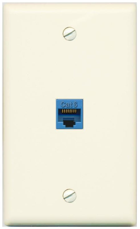 RiteAV CAT6-BLUE Wall Plate Flat/Solid [Light-almond]