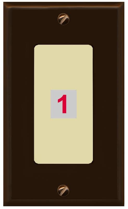 RiteAV Custom Wall Plate 1 Port - 1 Gang [Brown/Ivory]