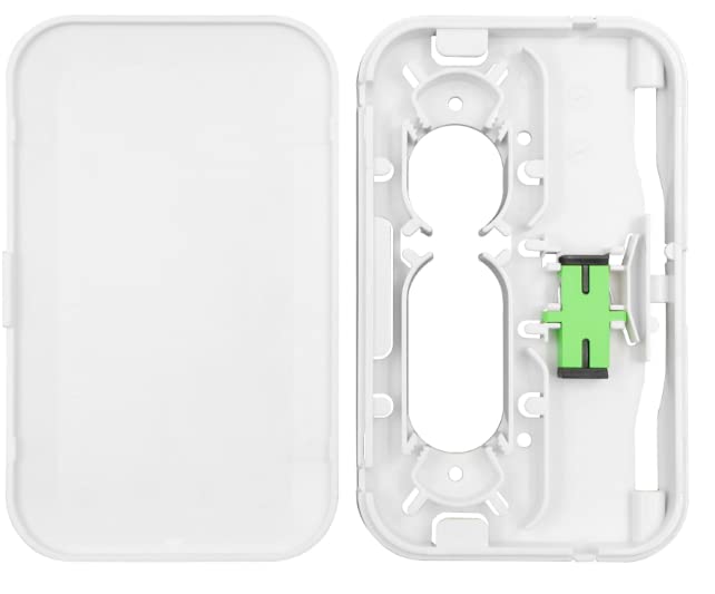 Ultra Spec Cables FTTH FTTP MDU Low Profile Wall Plate Enclosure includes Mounting Hardware, Low Voltage Mounting Bracket and 1 x SC-APC Simplex Adapter