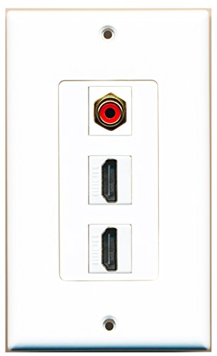 RiteAV 1 RCA Red Port and 2 HDMI Female Wall Plate OVERSIZED