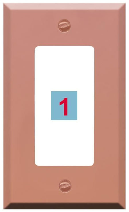 RiteAV Custom Wall Plate 1 Port - 1 Gang Decorative [Rose Gold/White]