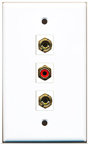 RiteAV - 1 Port RCA Red 2 Port Banana Speaker Wall Plate