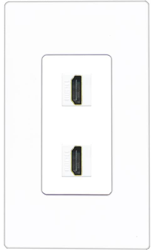 RiteAV HDMI Wall Plate 2 Port - 1 Gang [Screwless White]