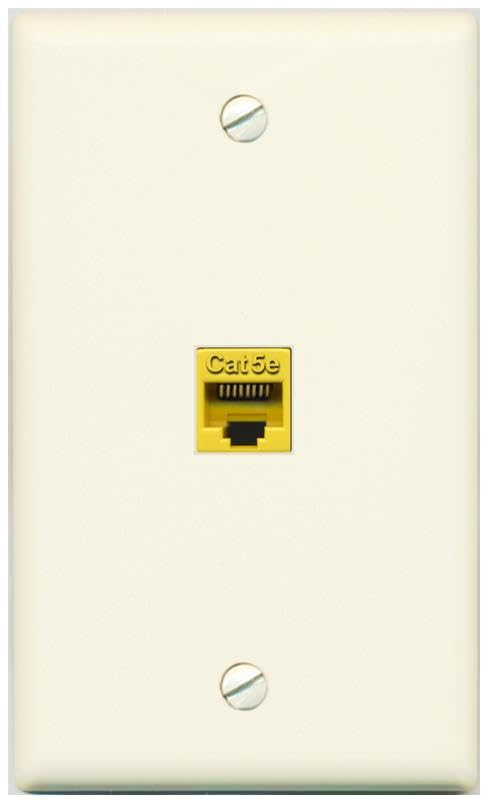 RiteAV CAT5E-YELLOW Wall Plate Flat/Solid [Light-almond]