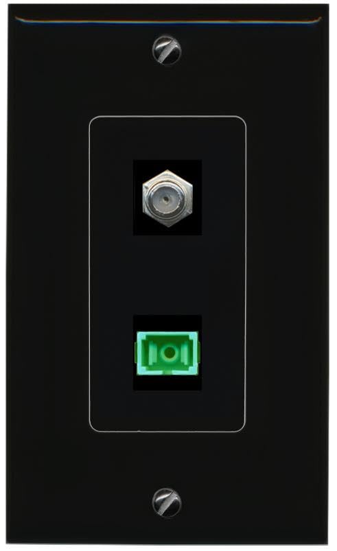 RiteAV Coax SC-APC-SX Wall Plate Decorative [Black]