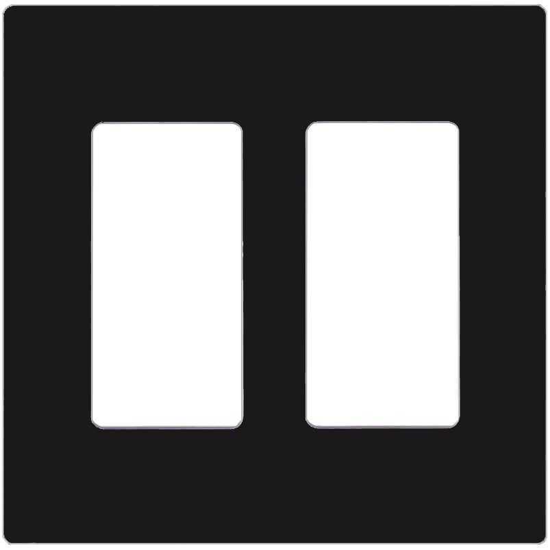 Double Decorator Switch Cover Screwless Wall Plate 2 Gang Polycarbonate Thermoplastic Matte Finish