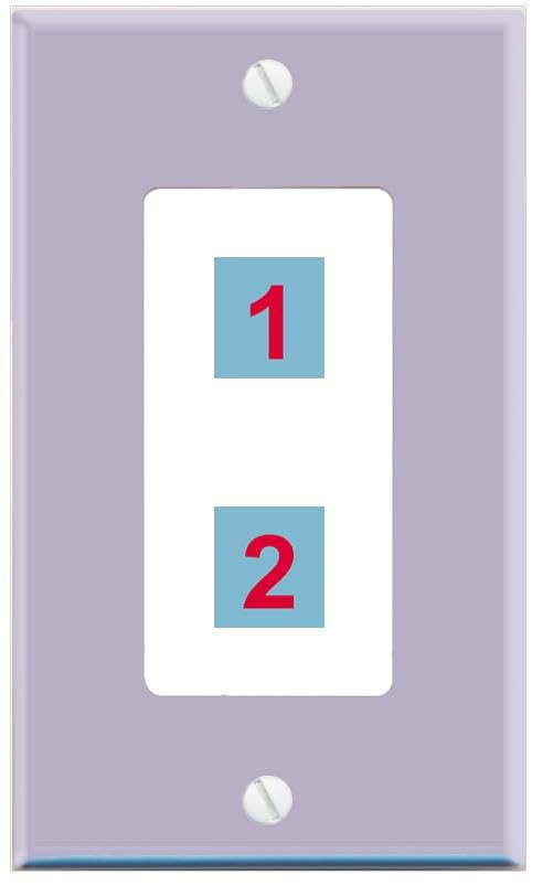 RiteAV Custom Wall Plate 2 Port - 1 Gang Decorative [Lavendar/White]