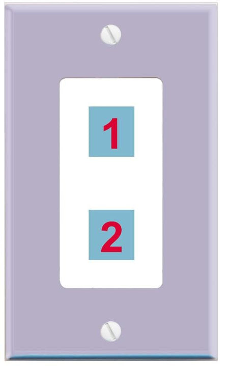 RiteAV Custom Wall Plate 2 Port - 1 Gang Decorative [Lavendar/White]