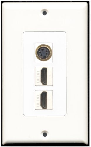 RiteAV 2 Port HDMI 1 S-Video Wall Plate OVERSIZED