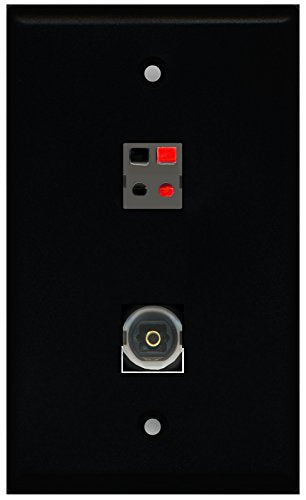 RiteAV - Black 1 Port Toslink 1 Port Speaker Wall Plate