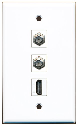 RiteAV - 1 Port HDMI 2 Port Coax Cable TV- F-Type Wall Plate