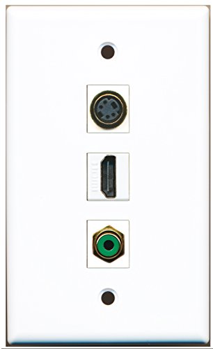 RiteAV - 1 Port HDMI 1 RCA Green 1 S-Video Wall Plate