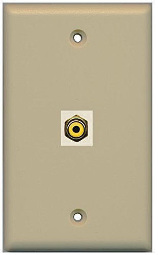 RiteAV RCA Yellow (Ivory) Wall Plate 1 Gang Flat Ivory