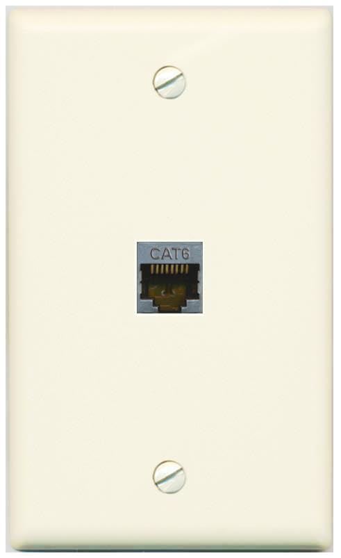 RiteAV CAT6-SHIELDED Wall Plate Flat/Solid [Light-almond]